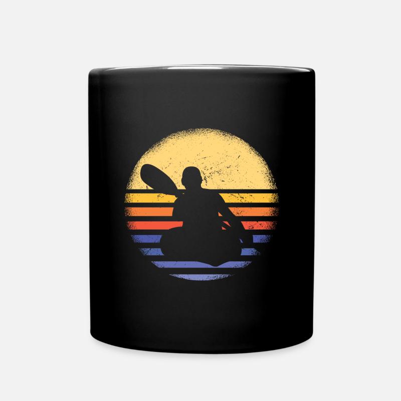 Kayaker Retro Sunset Kayaking - Tasse einfarbig - Schwarz