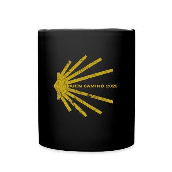 Buen Camino 2025 - Jakobsweg - Pilgermuschel - Tasse einfarbig - Schwarz - Vorne