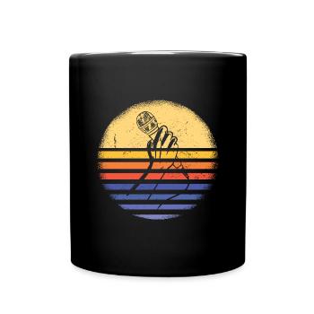 Comedian Retro Sunset Stand Up Comedy - Full Colour Mug - black - Front