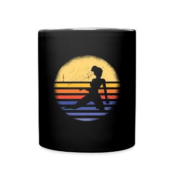 Gymnast Retro Sunset Rhythmic Gymnastics - Tasse einfarbig - Schwarz - Vorne