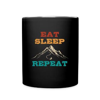 Eat Sleep Ski Repeat - Ski - Ski - Full Colour Mug - black - Front