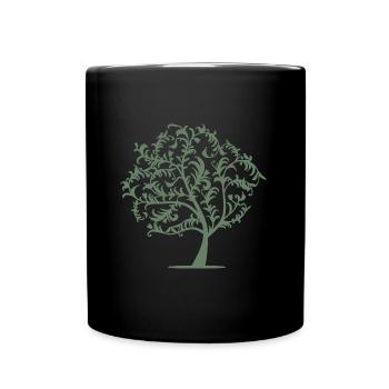 Minimalist Tree Birds Spring Silhouette - Full Colour Mug - black - Front