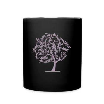 Minimalist Tree Birds Spring Silhouette - Full Colour Mug - black - Front