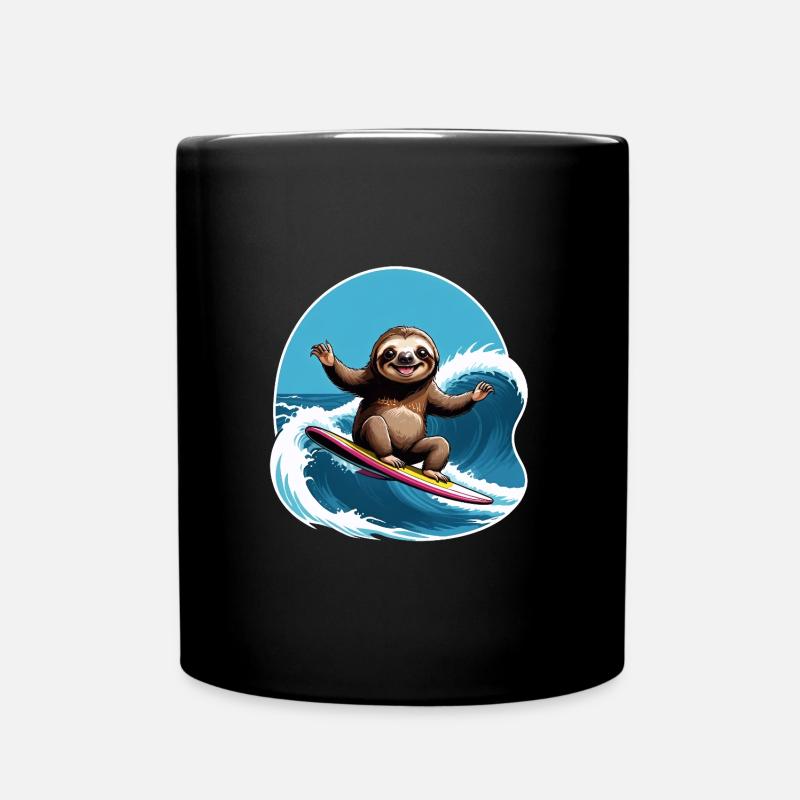 Faultier beim Surfen auf Hawaii - Tasse einfarbig - Schwarz