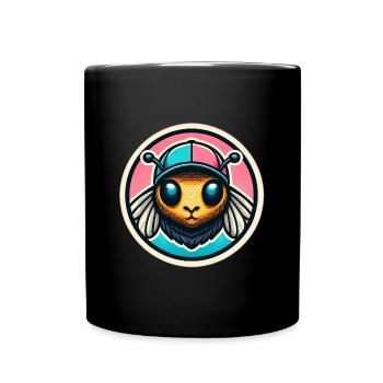 Bee with cap in pastel colors - Full Colour Mug - black - Front