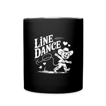 Line Dance Maus lustige Maus tanzt Linedance - Tasse einfarbig - Schwarz - Vorne