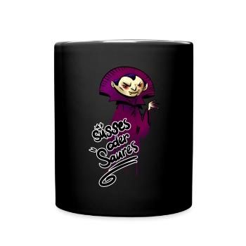 Vampir Spruch Illustration Halloween - Tasse einfarbig - Schwarz - Vorne