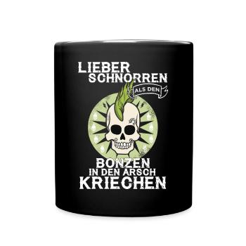 PUNK - Arsch kriechen - Tasse einfarbig - Schwarz - Vorne