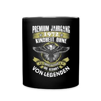 Jahrgang 1972 - Tasse einfarbig - Schwarz - Vorne