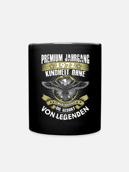 Jahrgang 1972 - Tasse einfarbig - Schwarz