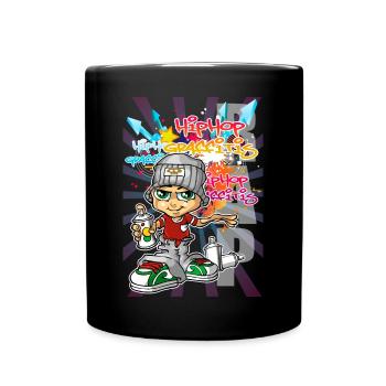 Graffiti boy background - Tasse einfarbig - Schwarz - Vorne