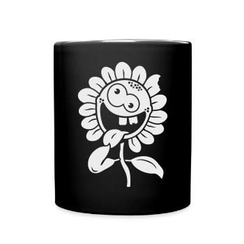 crazy flower negative 1c - Tasse einfarbig - Schwarz - Vorne