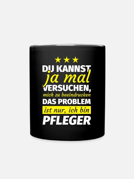 Pfleger Geschenk - Tasse einfarbig - Schwarz