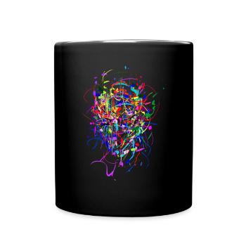 Couleur - Bombe / Abstrait / Visage - Mug uni - noir - Devant