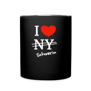 Ich liebe Schwerin - I love Schwerin - Tasse einfarbig - Schwarz - Vorne