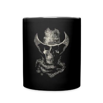 skull cowboy - Mug uni - noir - Devant