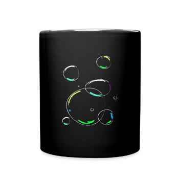Seifenblasen Seife bunte Kreise - Tasse einfarbig - Schwarz - Vorne