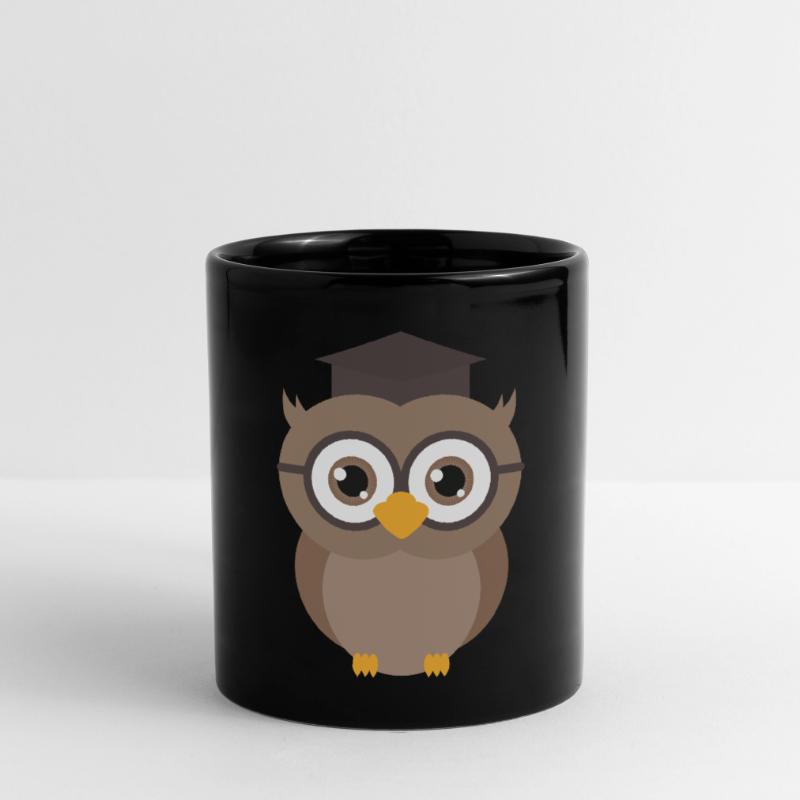Abschluss Eule Tasse einfarbig