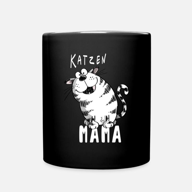 Katzen Mama - Katze - Kater - Kitten - Comic - Cat - Tasse einfarbig - Schwarz