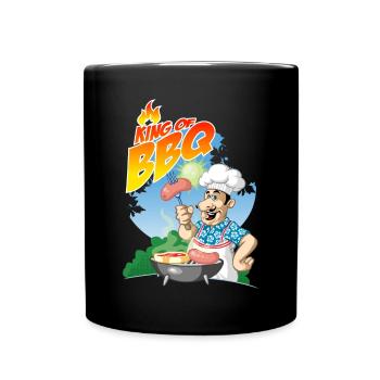 king of barbeque - Tasse einfarbig - Schwarz - Vorne