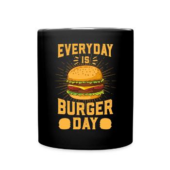La journée du burger est quotidienne - Mug uni - noir - Devant