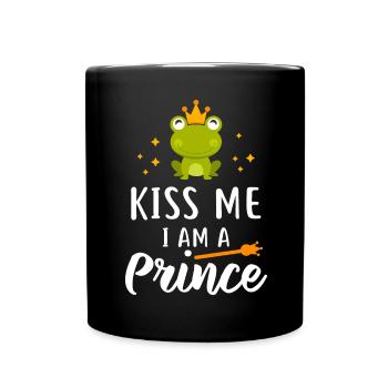 Embrasse-moi, je suis un prince - Mug uni - noir - Devant