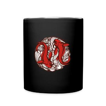 Poisson rouge japonais - Mug uni - noir - Devant