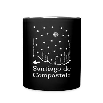 Santiago de Compostela II 002 Weiß - Tasse einfarbig - Schwarz - Vorne