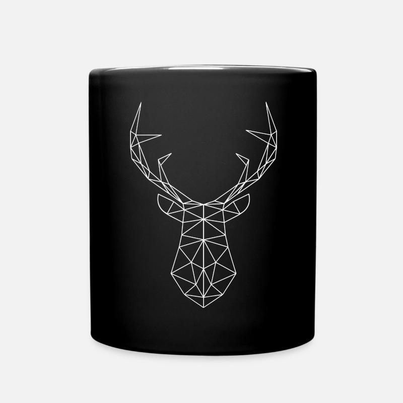 Hirsch Origami - Tasse einfarbig - Schwarz