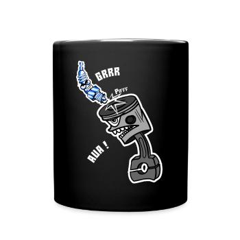 Dicke Luft im Motor - Tasse einfarbig - Schwarz - Vorne