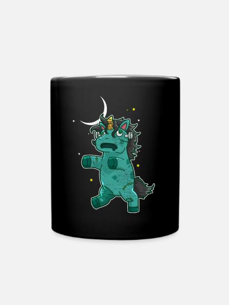 Halloween Zombie Licorne - Mug uni - noir