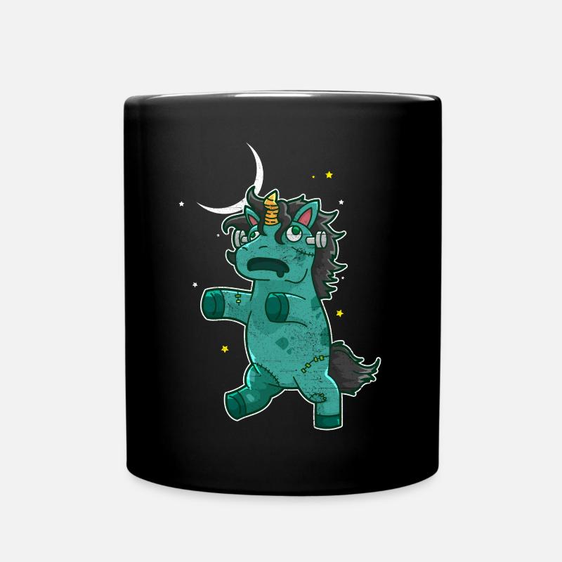 Halloween Zombie Unicorn - Full Colour Mug - black