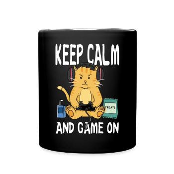 Bleib ruhig und spiel weiter. - Tasse einfarbig - Schwarz - Vorne