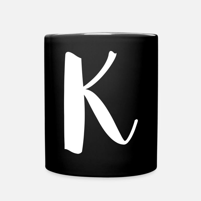 Buchstabe K - Tasse einfarbig - Schwarz