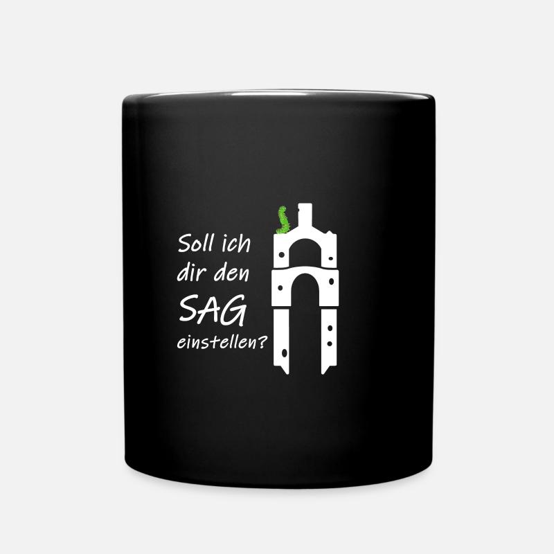 Sag einstellen, Federgabel, Mountainbike - Tasse einfarbig - Schwarz