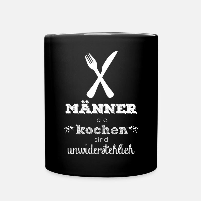Männer die kochen sind unwiderstehlich - Tasse einfarbig - Schwarz