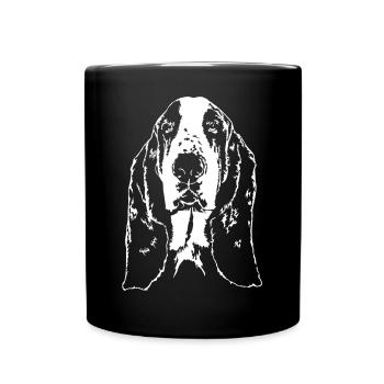 BASSET HOUND Portrait Wilsigns - Tasse einfarbig - Schwarz - Vorne