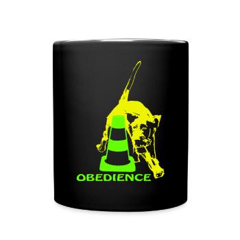 Obedience Deutsch Drahthaar umrundet Pylon neon - Tasse einfarbig - Schwarz - Vorne