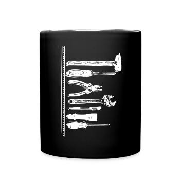 Werkzeug Silhouette Handwerk - Tasse einfarbig - Schwarz - Vorne
