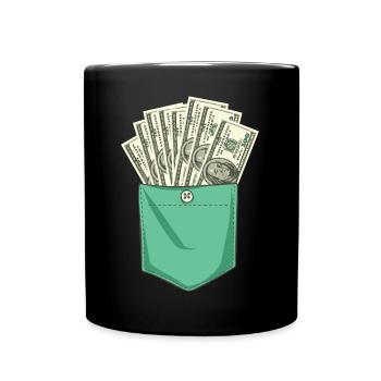Source de poche dollar - Mug uni - noir - Devant