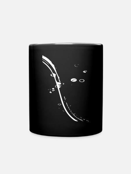 Kurvenlinie Abstrakte Linienkunst - Tasse einfarbig - Schwarz