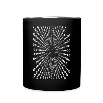 Strahlenstern Muster - Tasse einfarbig - Schwarz - Vorne