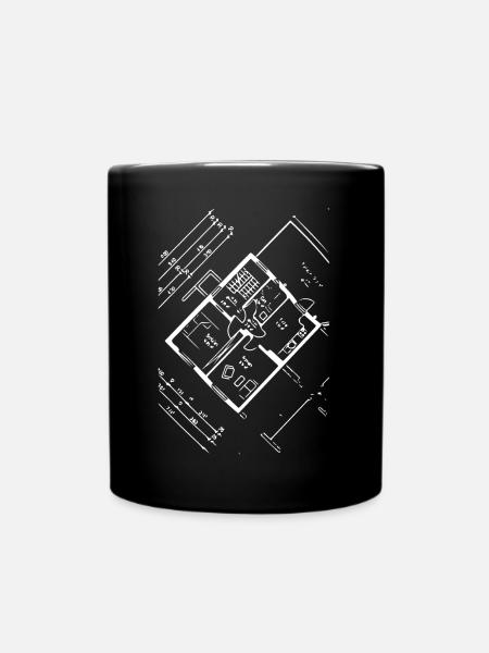 Schaltplan-Gitarrenraum - Tasse einfarbig - Schwarz