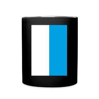 weiss blau Bayern Flagge Geschenkidee - Tasse einfarbig - Schwarz - Vorne