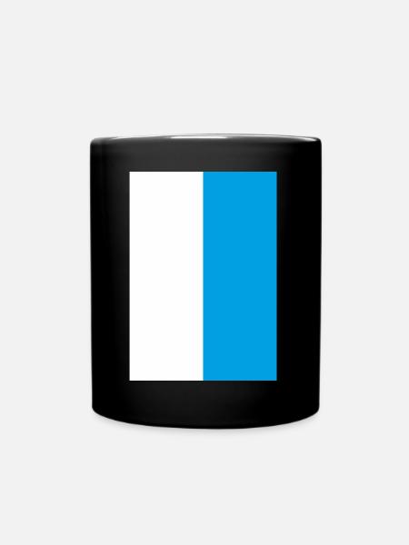 white blue Bavaria flag gift idea - Full Colour Mug - black