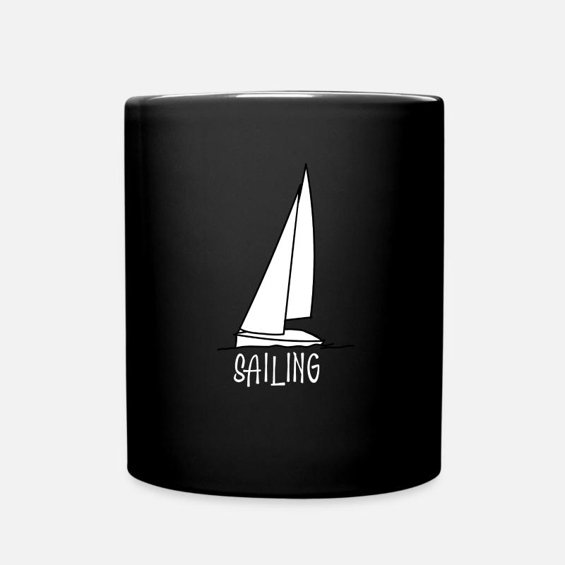 Voilier Voile - blanc - Mug uni - noir