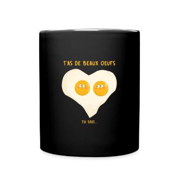 Eier in Liebe - Tasse einfarbig - Schwarz - Vorne