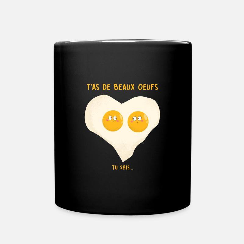 oeufs amoureux - Mug uni - noir