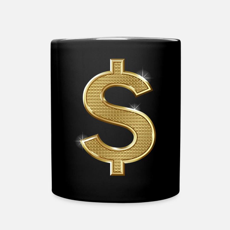 dollar sign - Full Colour Mug - black