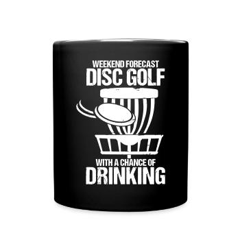 Prévision Disc Golf avec une chance de boire - Mug uni - noir - Devant